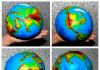 DIY globus izrađen od papirnate šablone