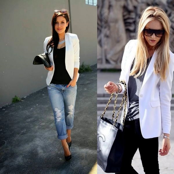Сочетание с белым пиджаком женские